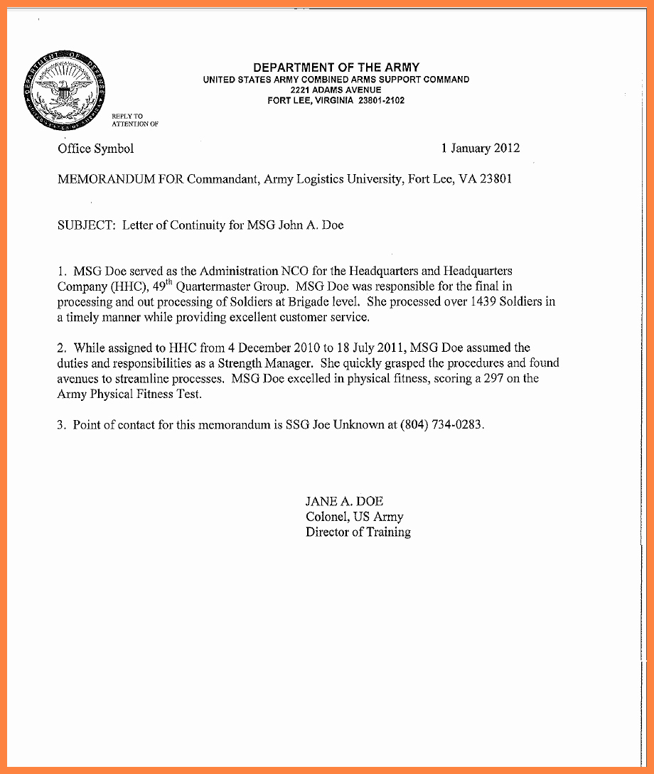 Army Memorandum for Record Template New 9 Memorandum for Record Army