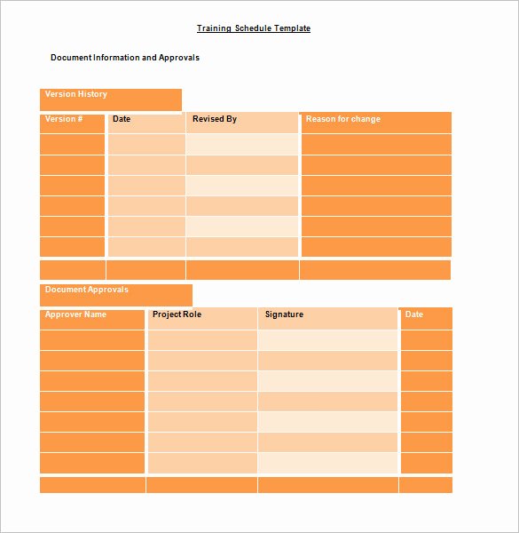 Army Training Schedule form Awesome Training Schedule Template 7 Free Sample Example