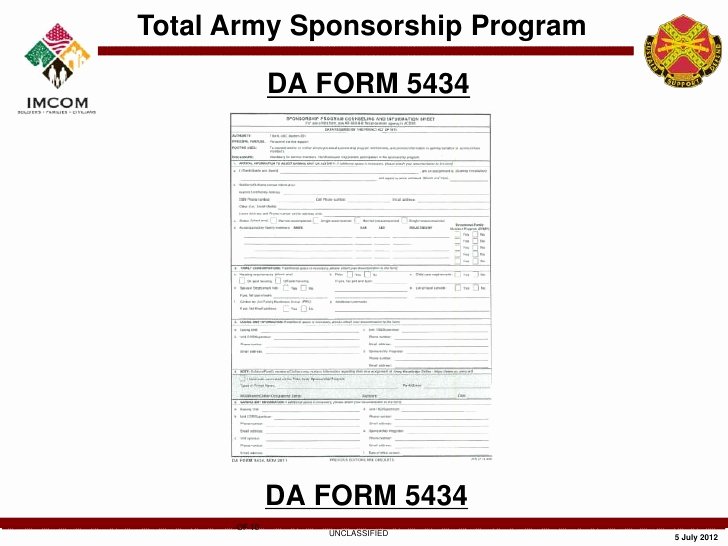 Army Training Schedule form New Army Munity Service Sponsorship Training