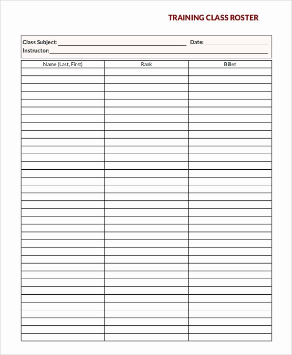 Army Training Schedule form New Army Training Army Training Roster