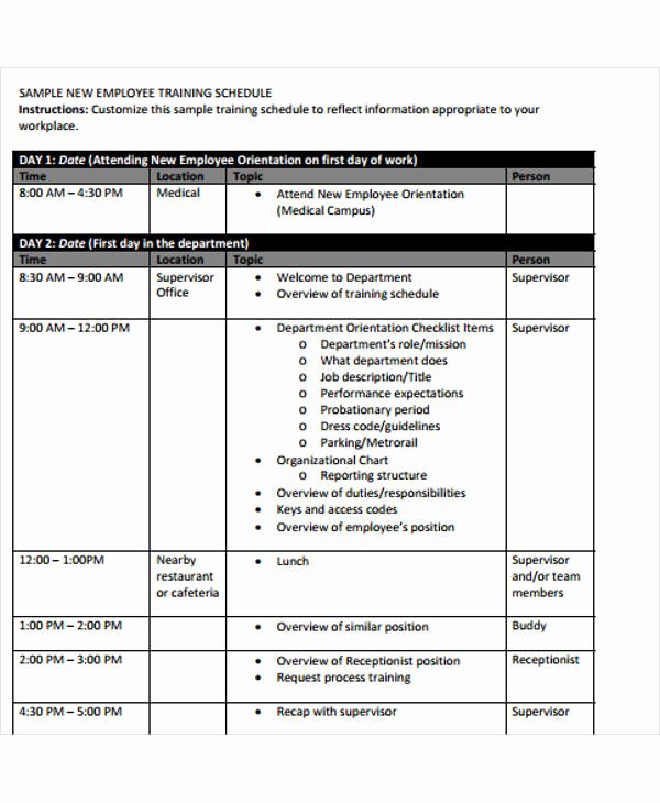 Army Training Schedule Template Awesome Training Program Schedule Templates 5 Free Word Pdf