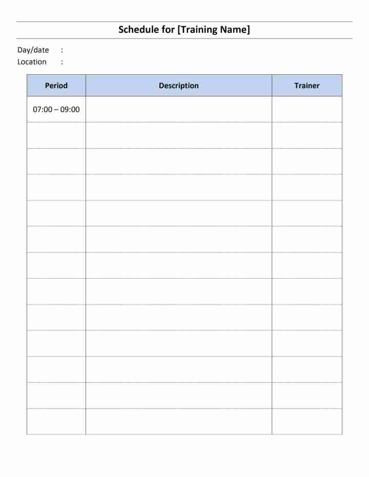 Army Training Schedule Template Luxury Army Training Army Training Roster