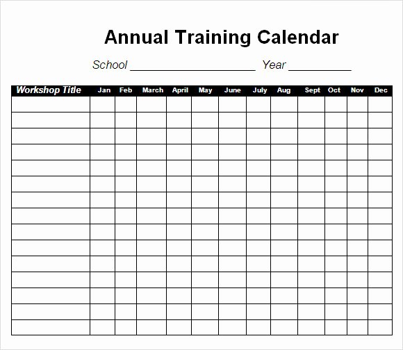 Army Training Schedule Template New Training Calendar Template 11 Free Download for Pdf