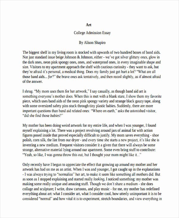 Art Institute Essay Example New 29 Examples Of College Essays