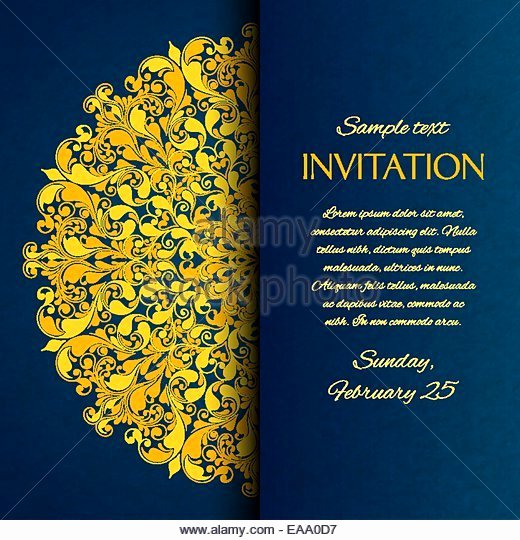 Art Show Invitation Template Elegant ornamental Invitation Card Gold Template Stock S