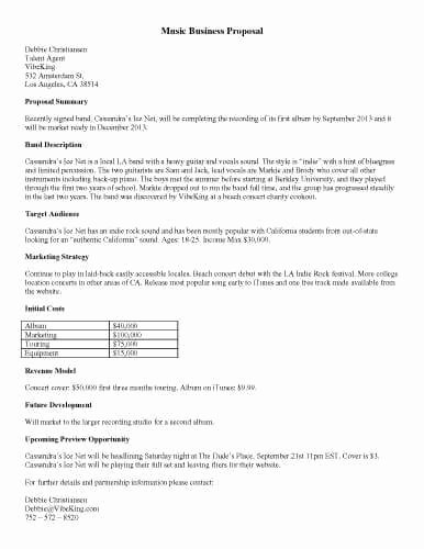 Artist Proposal Samples New 32 Sample Proposal Templates In Microsoft Word