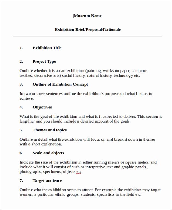 Artist Proposal Template Best Of Exhibition Proposal Templates 9 Free Word Pdf format