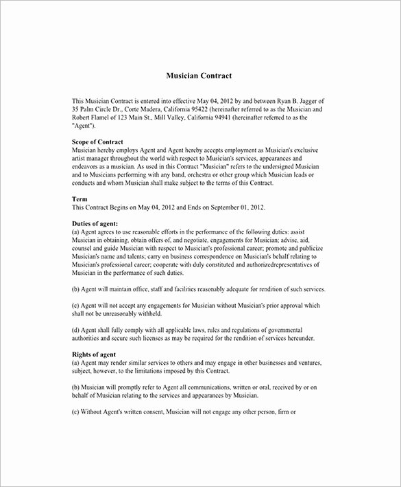 Artist Terms Of Service Template Fresh Artist Terms Service Template