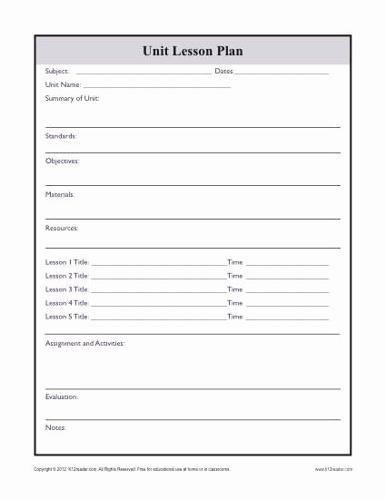 Assignment Sheet Template Elegant Plex Unit Lesson Plan Template