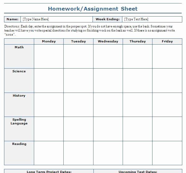 Assignment Sheet Template Inspirational assignment Sheet Template