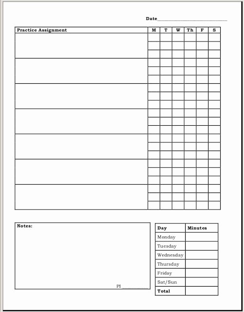 Assignment Sheet Template New assignment Sheet with Boxes for Students to Check Each Day
