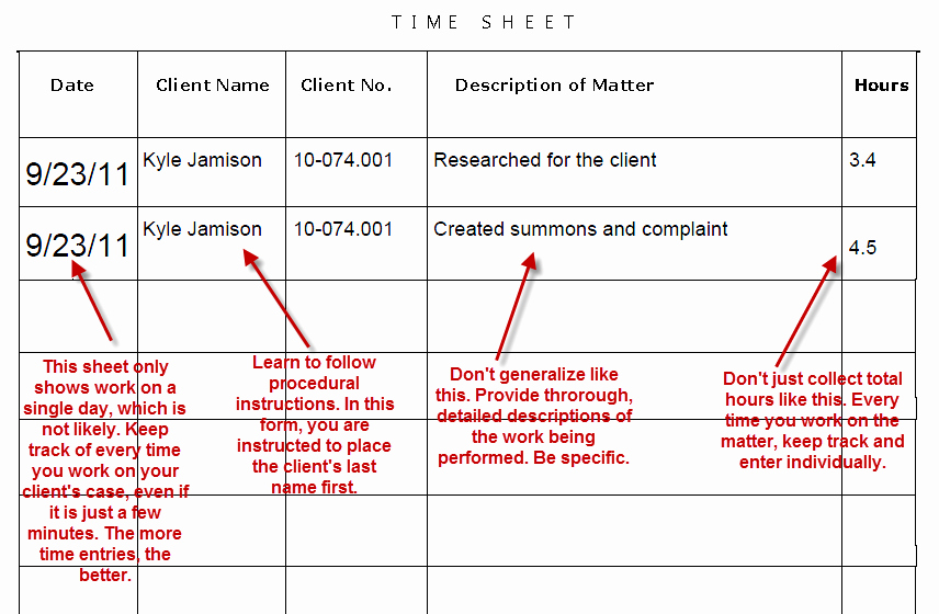 Attorney Billable Hours Template Unique Paralegal