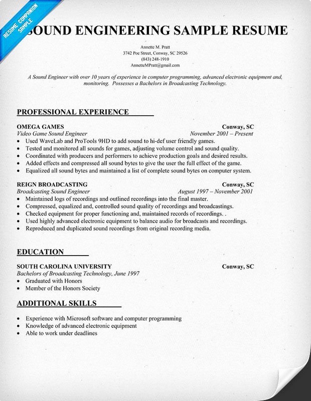 Audio Engineer Resume Sample Fresh 35 Best Images About sound Engineer On Pinterest