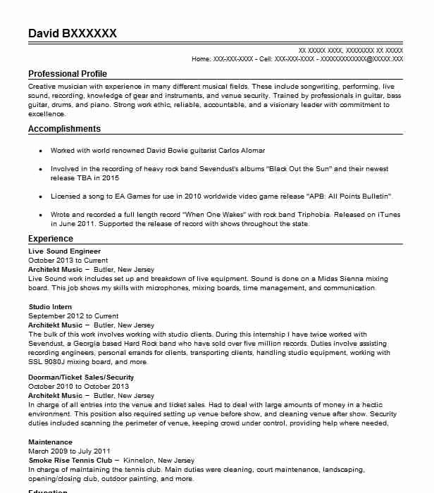 Audio Engineer Resume Sample Lovely Discreetliasons