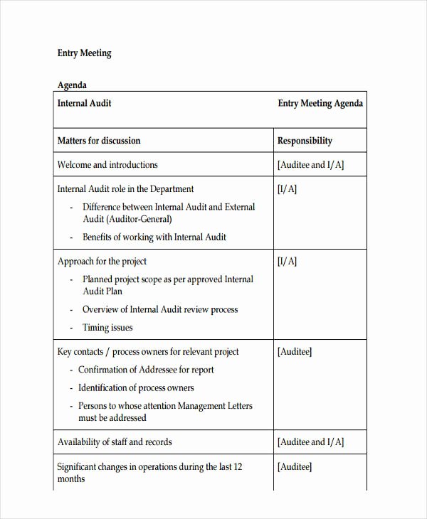 Audit Agenda Template Awesome 26 Agenda format Templates