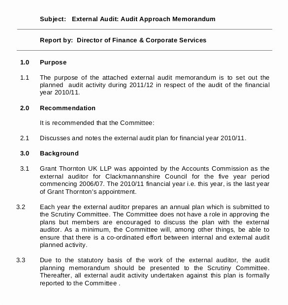 Audit Agenda Template Fresh 19 Audit Memo Templates – Sample Word Google Docs format