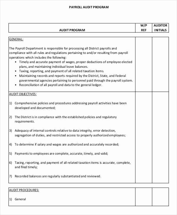 Audit Agenda Template Luxury Audit Program Templates 6 Examples In Word Pdf