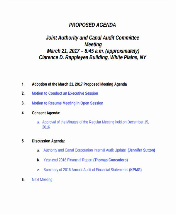 Audit Agenda Template New Audit Agenda Templates 9 Free Word Pdf format Downlaod