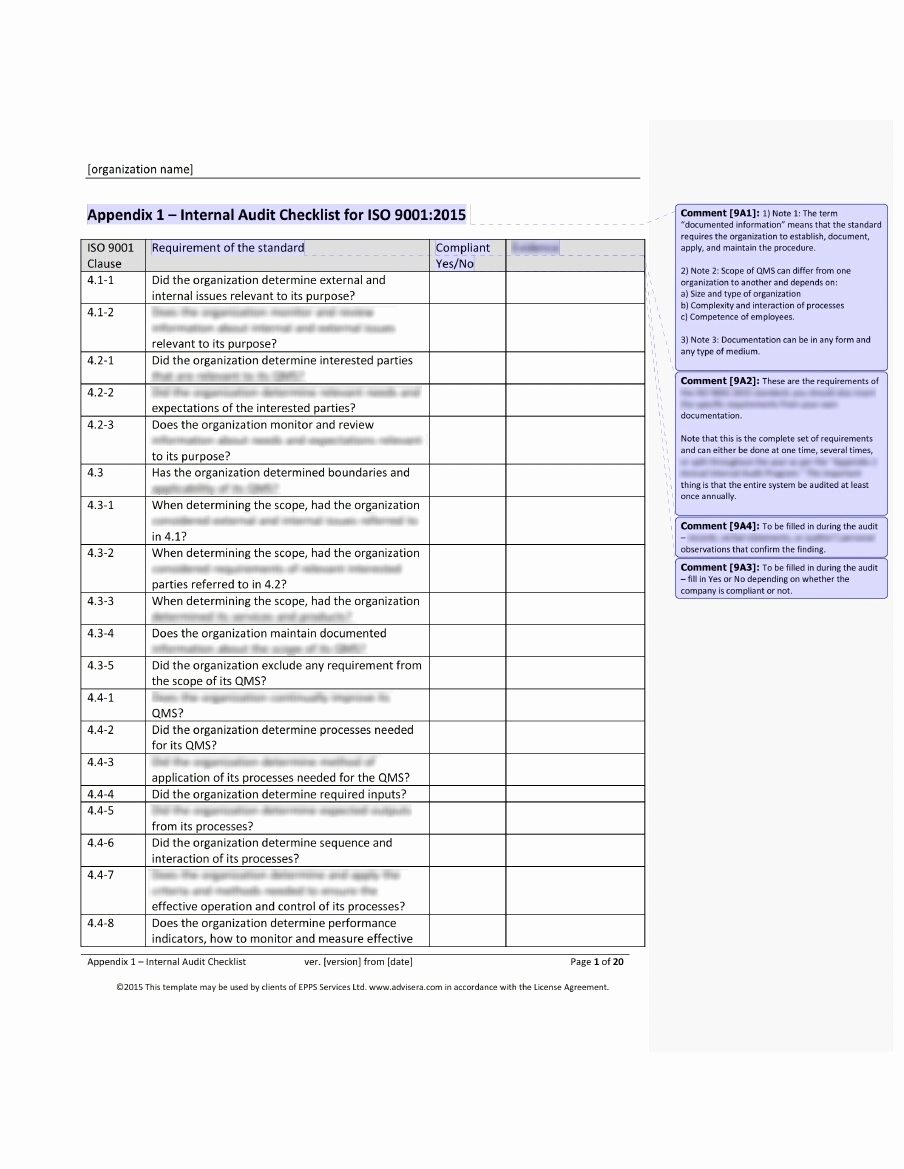 Audit Documentation Example Beautiful iso 9001 Audit Checklist What It is How It’s Used and why