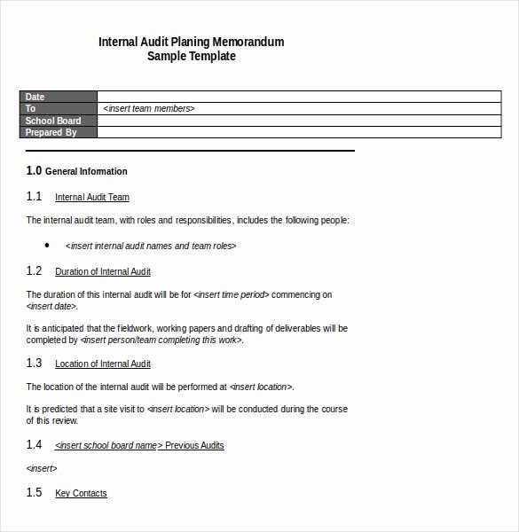 Audit Documentation Example Fresh Audit Memo Template – 12 Word Excel Pdf Documents