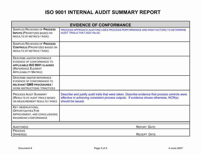 Audit Summary Template Awesome Audit Report Survey Templates