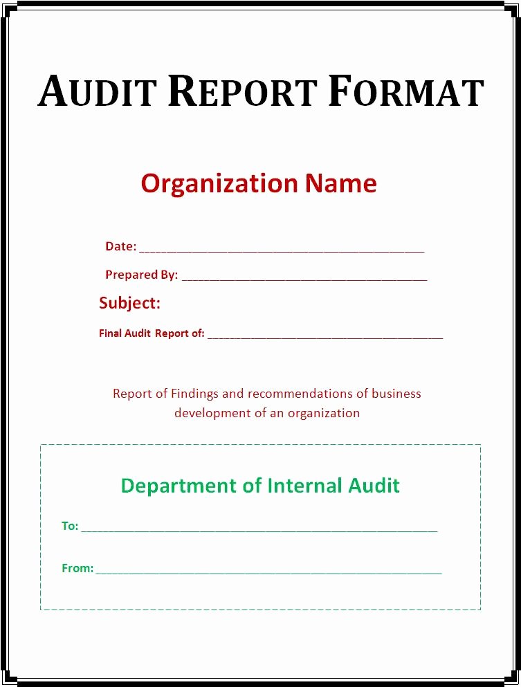 Audit Summary Template Inspirational 10 Audit Report Templates