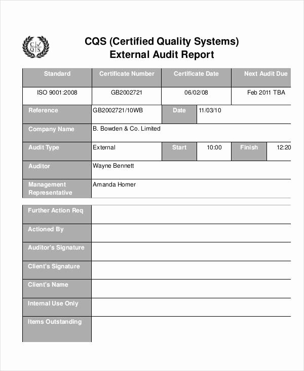 Audit Summary Template Unique 13 Quality Audit Report Templates Google Docs Word