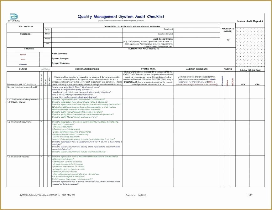 Audit Template Excel Luxury Audit Templates