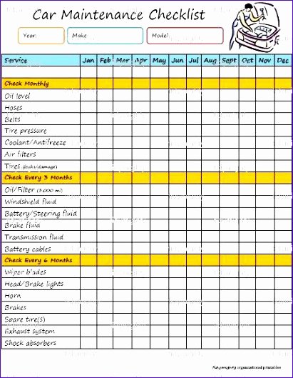 Auto Repair Checklist Template Awesome 6 Maintenance Checklist Template Excel Exceltemplates