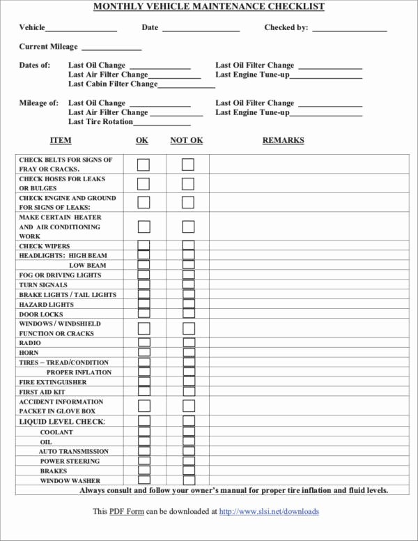 Auto Repair Checklist Template Best Of 21 Maintenance Checklist Samples &amp; Templates Word Pdf