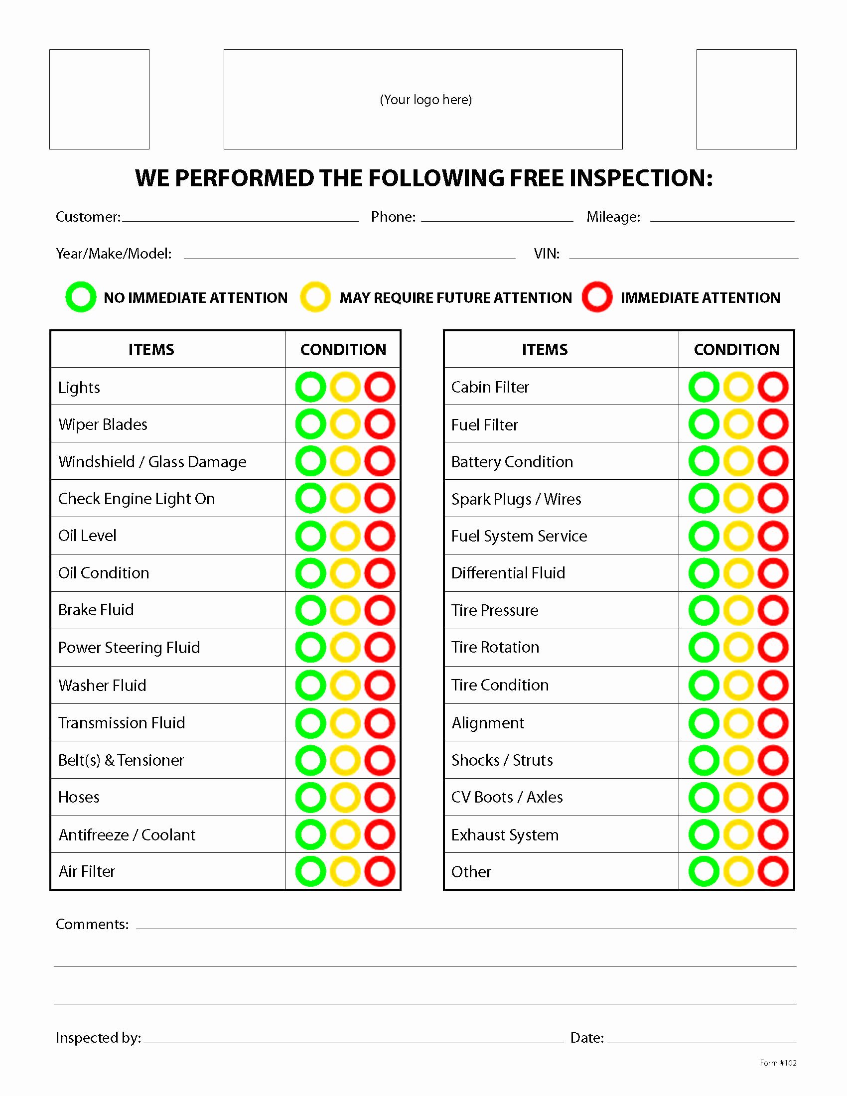 Auto Repair Checklist Template Best Of Free form Mighty Auto Parts