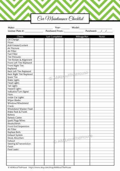 Auto Repair Checklist Template Best Of Printable Inventory