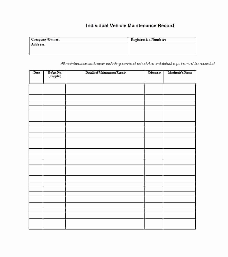 Auto Repair Checklist Template Elegant 40 Printable Vehicle Maintenance Log Templates Template Lab