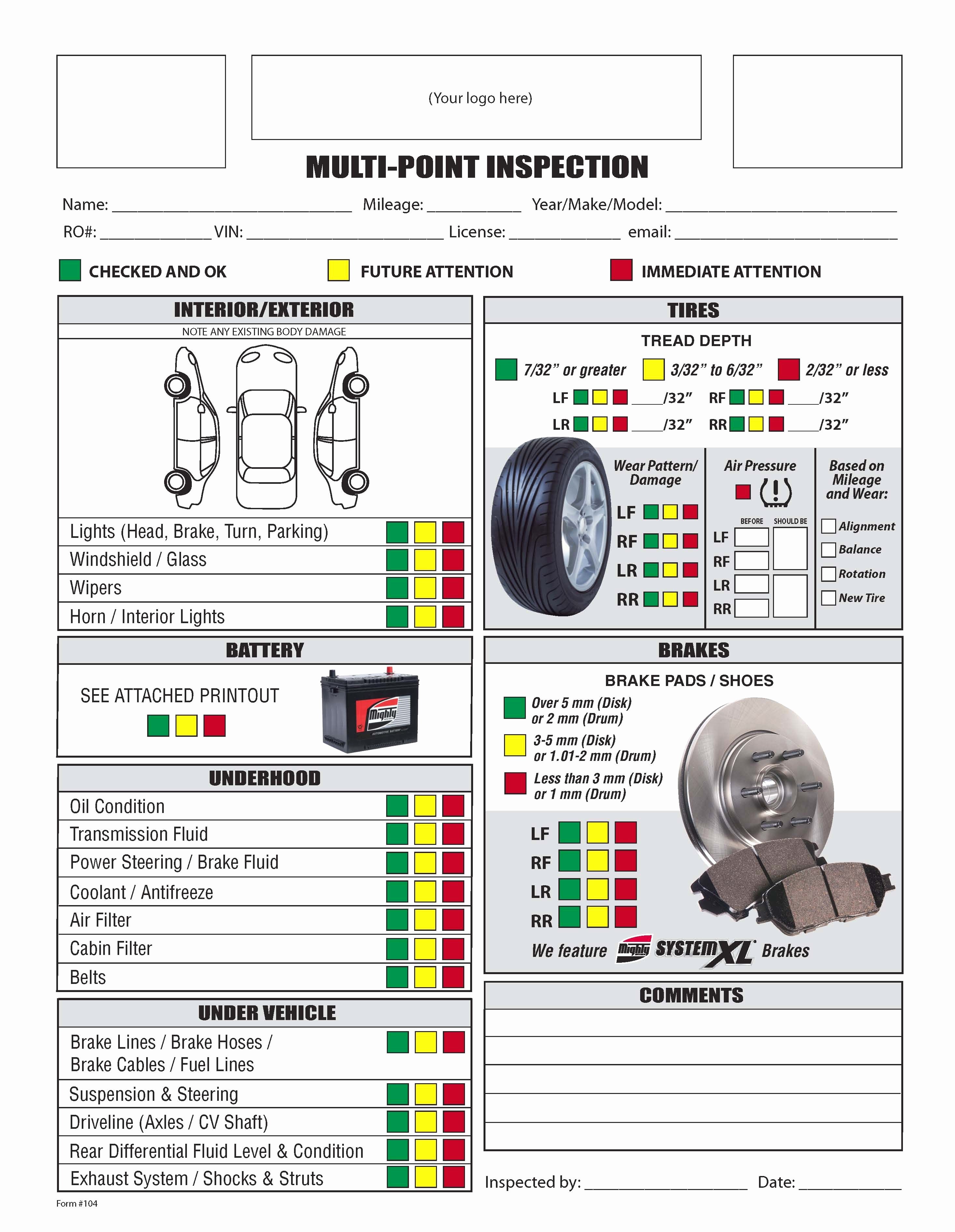 Auto Repair Checklist Template Elegant Image Result for Vehicle Parts Checklist