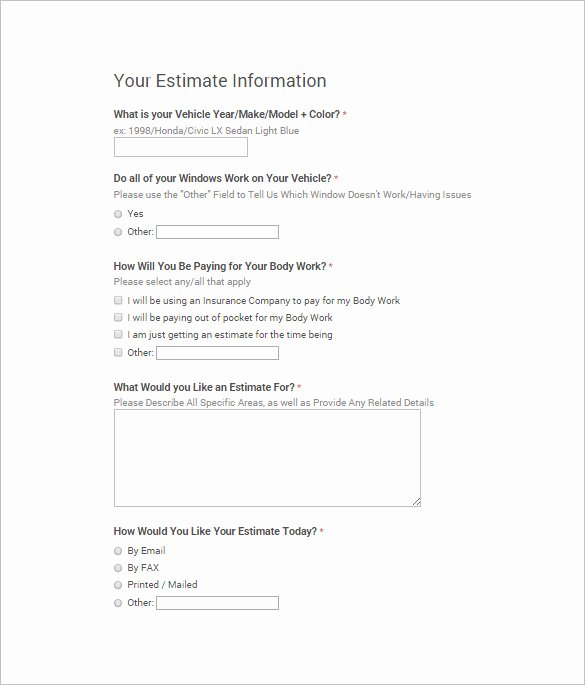 Auto Repair Estimate form Pdf Beautiful 19 Repair Estimate Templates Word Excel Pdf