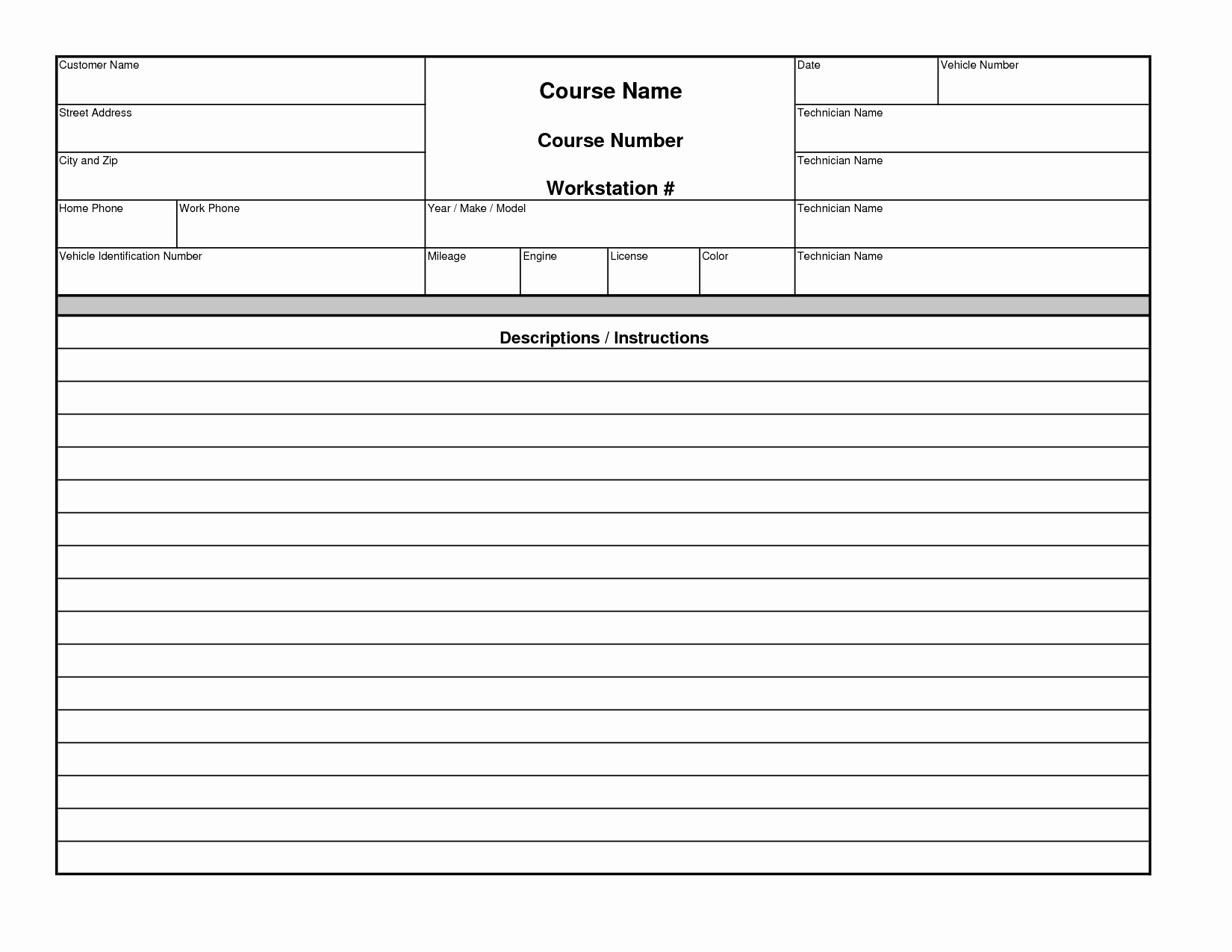 Auto Repair Estimate form Pdf Beautiful Blank Auto Repair Invoice