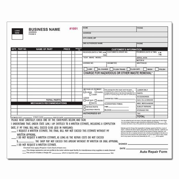 Auto Repair Estimate form Pdf Inspirational Product Details