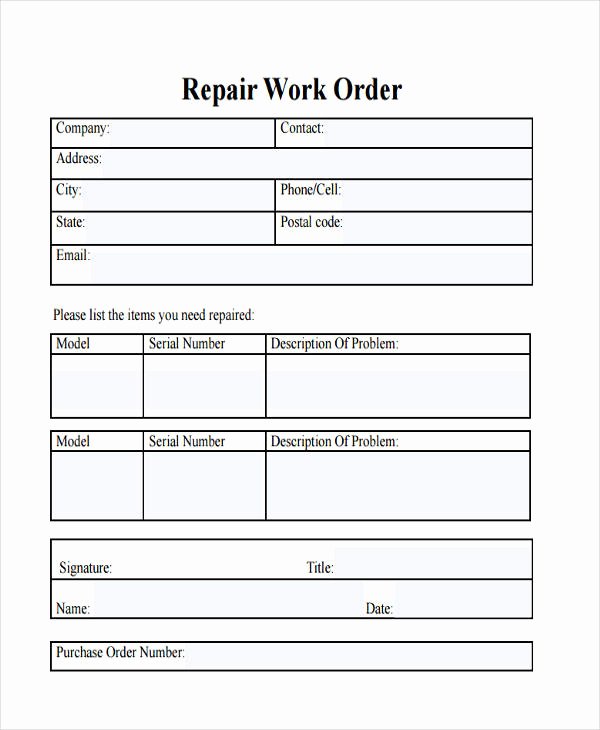 Auto Repair order Template Word Best Of 28 Work order Templates Ai Psd