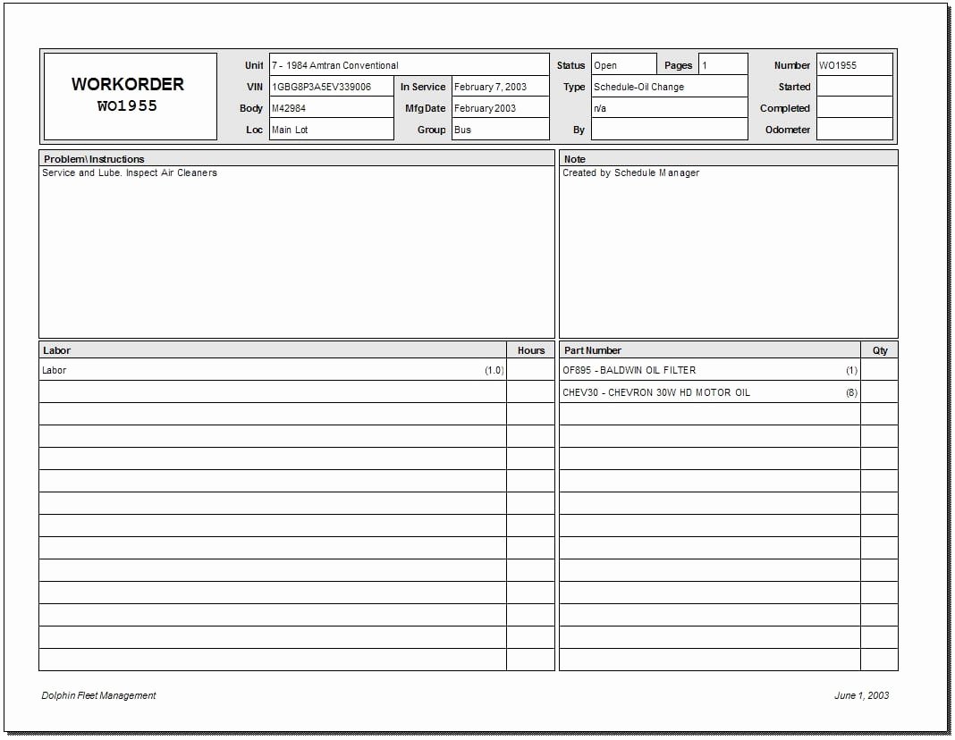 Auto Repair order Template Word Unique 5 Work order Templates formats Examples In Word Excel