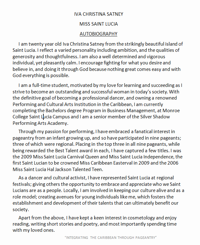 Autobiography for Grad School Beautiful Autobiography Example Layouts
