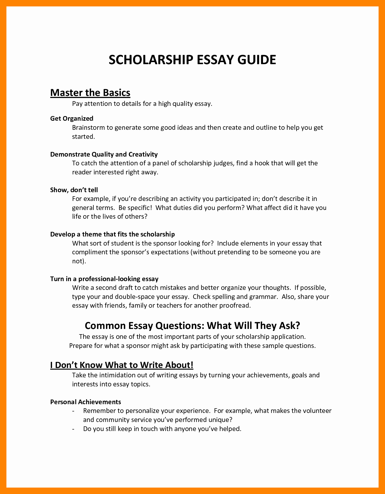 Autobiography for Scholarship Examples Elegant 7 Essay format for Scholarships