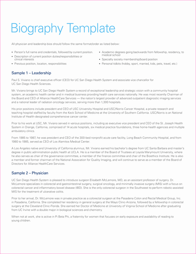 Autobiography for Scholarship Examples Unique 38 Biography Templates with Download In Word &amp; Pdf