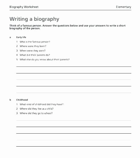 Autobiography Template for Elementary Students Awesome Biography Template for Elementary Students