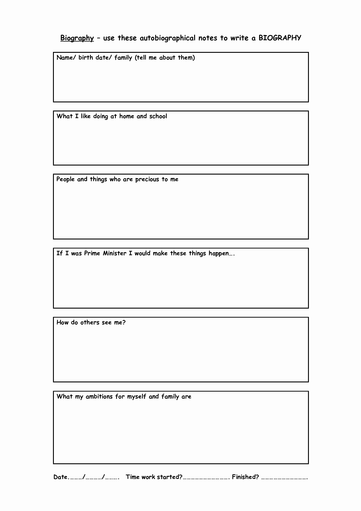 Autobiography Template for Elementary Students Beautiful Best S Of Personal Autobiography Letters Pdf