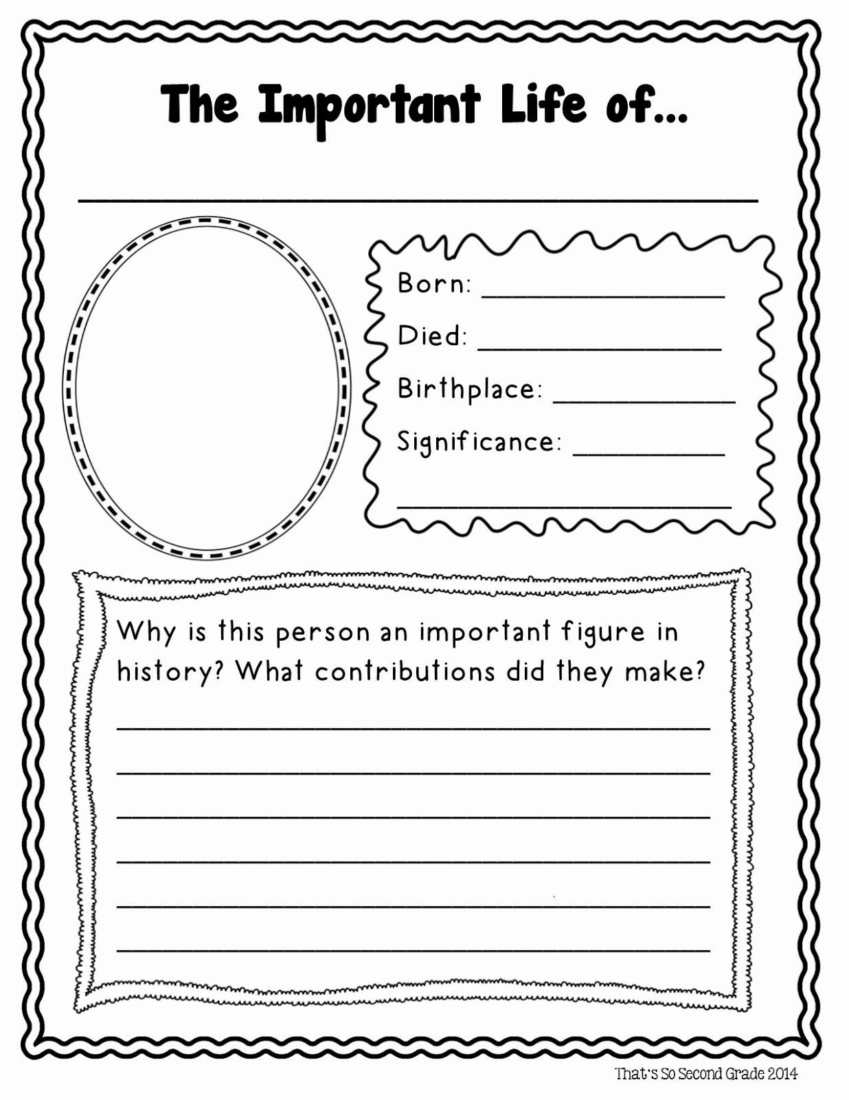 Autobiography Template for Elementary Students Beautiful Elementary Famous Person Research Template Google Search