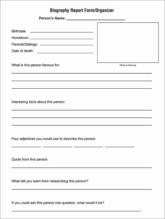 Autobiography Template for Elementary Students Best Of 25 Biography Templates Doc Pdf Excel