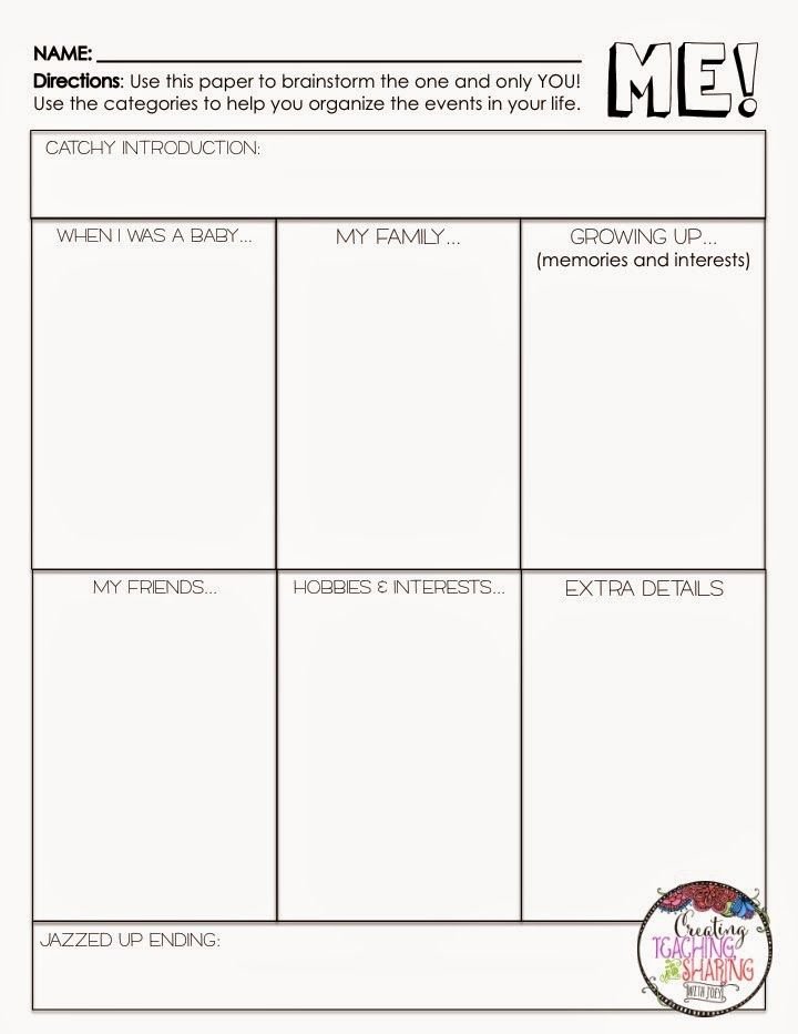 Autobiography Template for Elementary Students Fresh 17 Best Ideas About Autobiography Project On Pinterest
