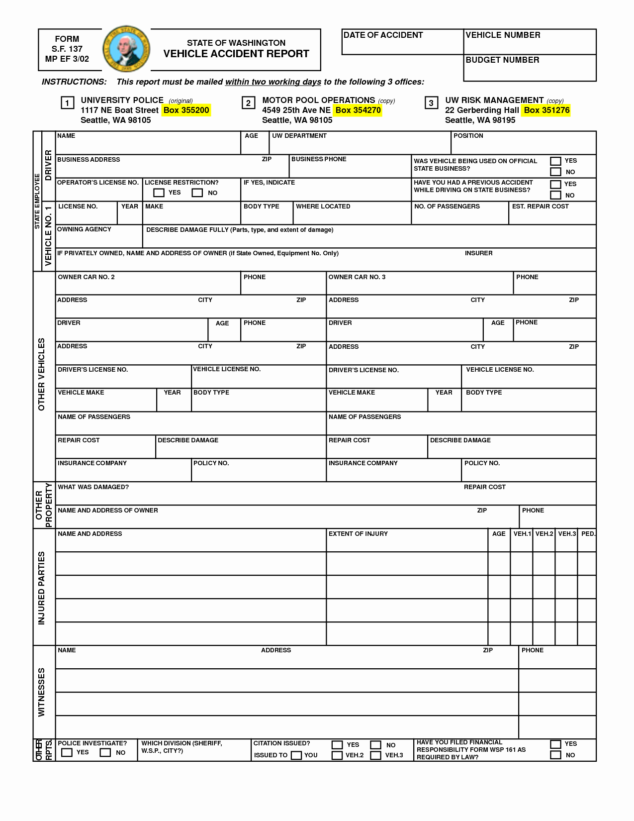 Automobile Accident form Awesome Ma Motor Vehicle Crash Report Fillable Impremedia