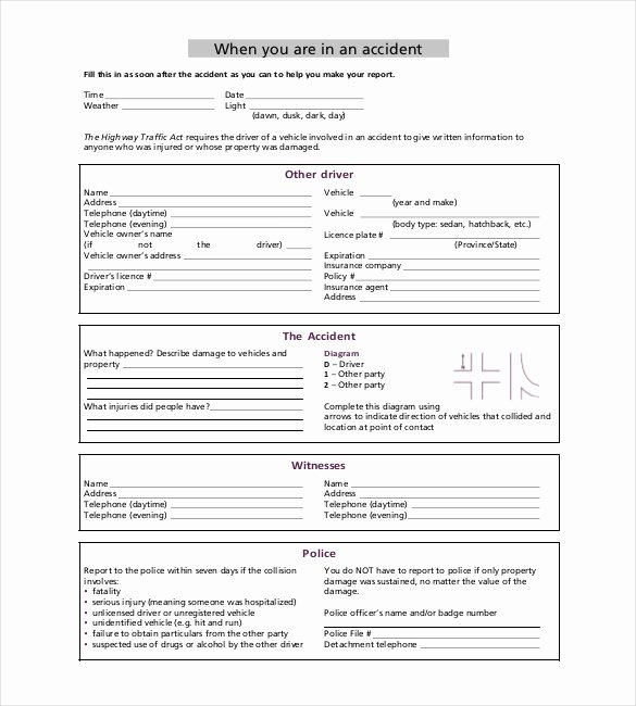Automobile Accident form Best Of 23 Sample Accident Report Templates Word Docs Pdf