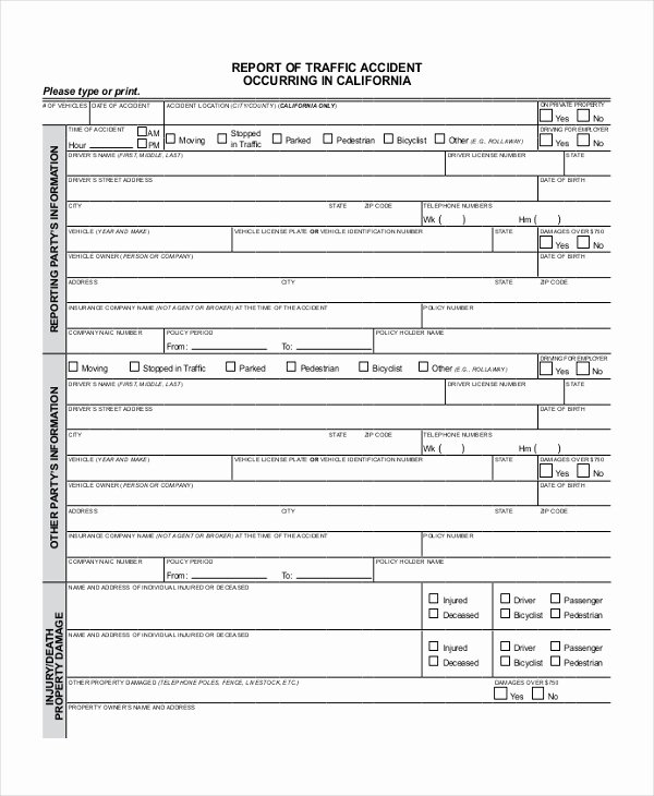 Automobile Accident form Elegant Sample Dmv Accident Report form Free Documents In Pdf
